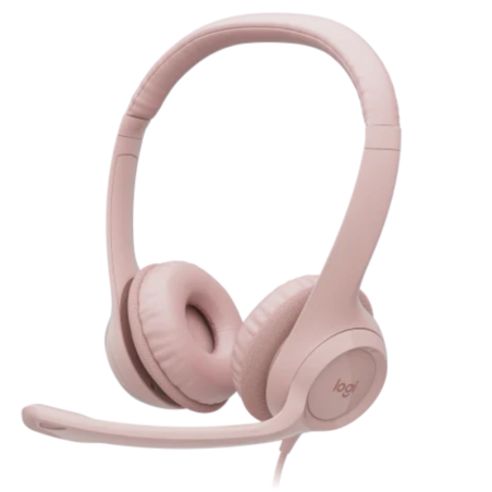 Casque Stéréo Filaire USB Logitech H390 - Rose