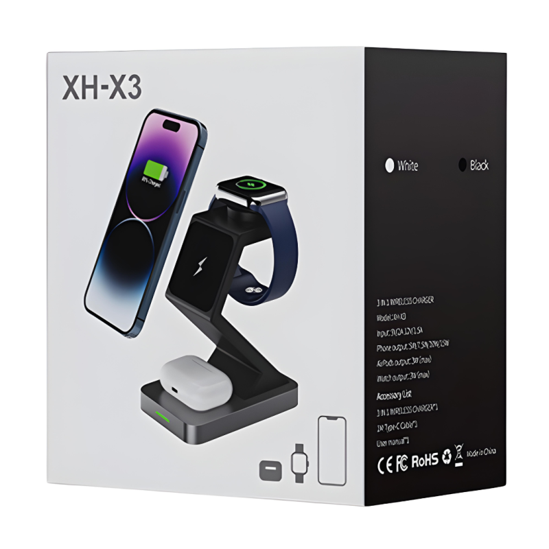 Magnetic 3-in-1 Wireless Charger ECO XH-X3 – White