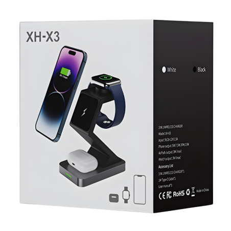 Magnetic 3-in-1 Wireless Charger ECO XH-X3 – White
