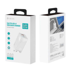 Adaptateur Secteur USB + USB-C DEVIA GaN 65W PD+QC4.0 - Audio Ref A035