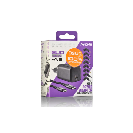 Chargeur GAN 65W avec Cable 1,5M USB-C et 8 Embouts Ordinateur Portabl