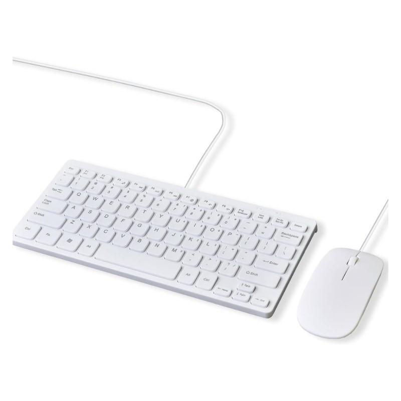 Set mini clavier et souris filaires ECO KM800-C – QWERTY Blanc Set mini clavier et souris filaires ECO KM800-C – QWERTY Blanc