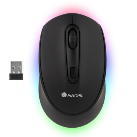 Wireless Rechargeable Mouse NGS SMOG RB – Black, LED, 2400 DPI