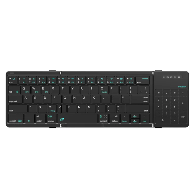 Clavier Cube Pocket Pliable Bluetooth avec Pavé Tactile Compatible avec Windows, iOS, Android - Nillkin - QWERTY - Noir Clavier Cube Pocket Pliable Bluetooth avec Pavé Tactile Compatible avec Windows, iOS, Android - Nillkin - QWERTY - Noir