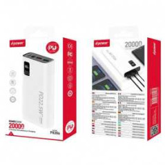 Power Bank 20000mAh D-power P8286 - 22.5W - Blanc - Alimentation Ref A