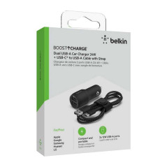 Kit Chargeur Allume-Cigare BELKIN 2 Ports USB avec Câble Typ