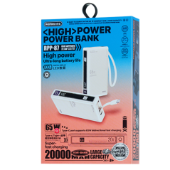 Power bank 20000mAh REMAX Wingle Series RPP-87 65W+22.5W Charge rapide câblée de type C avec poignée… — REMAX · Smarty Paris 18e