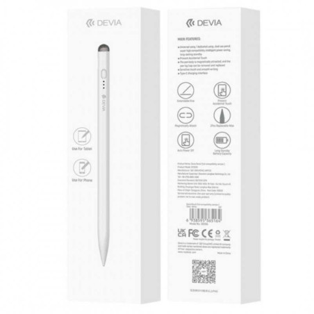 Stylet Tactile - Devia Screen Pencil - Compatible avec tout - Blanc -