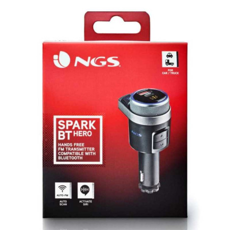 Transmetteur FM Bluetooth NGS Spark BT Hero Pour Voiture Avec Ecran LC