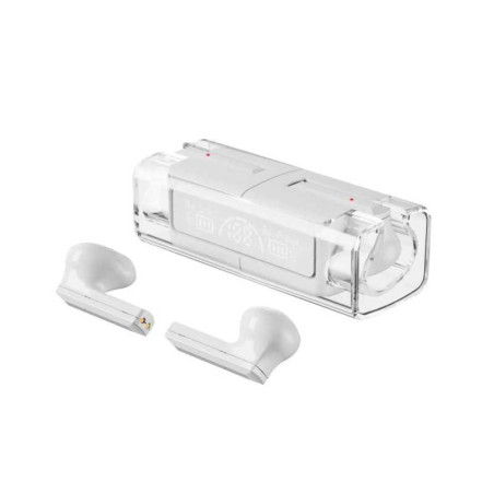 Écouteurs Bluetooth TWS LB-83 avec Affichage Numérique - Blanc - Audio