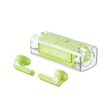 Écouteurs Bluetooth TWS LB-83 avec Affichage Numérique - Vert - Audio