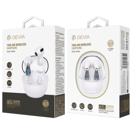 Écouteurs sans fil Bluetooth TWS - Devia Smart series M8 EM05920H - Bl