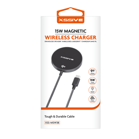 Chargeur Magnétique Sans Fil 15W XSSIVE XSS-MSW3B - Noir — Accessoire · Smarty Paris 18e