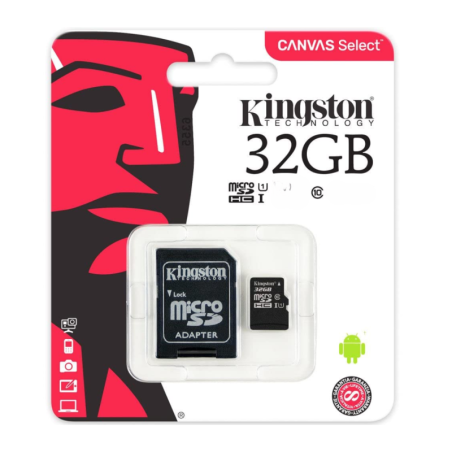 Carte Mémoire Kingston 32 Go - Micro SDHC + Adaptateur SD (Original)