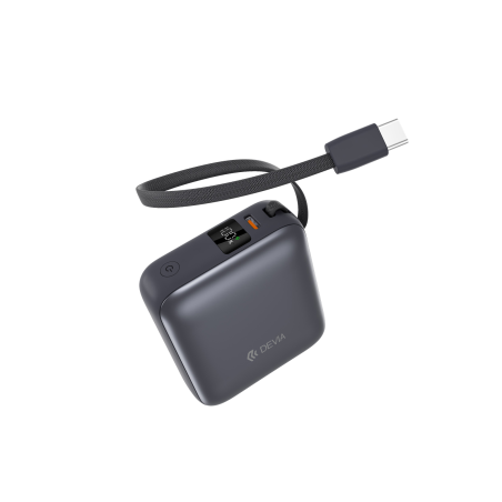 Power Bank avec câble intégré -DEVIA Ultra1 PD 35W - 10000mAh - Gris — Devia · Smarty Paris 18e