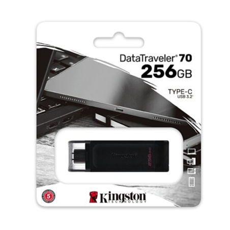 Clé USB Kingston DataTraveler 70 USB-C 3.2 DT70/256GB - Noir