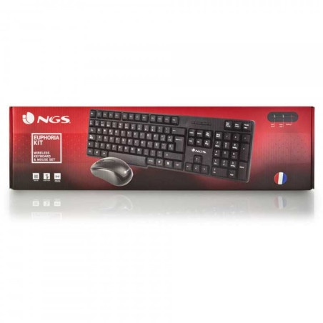 Ensemble Souris et Clavier NGS Euphoria Kit French Sans Fil 