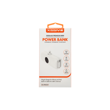 Power Bank 5000mAh pour iPhone et iPad avec Câble pour USB-C 20W XSSIV
