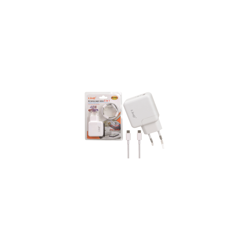 Kit Chargeur 2-en-1 avec Câble Type-C PD 30W + QC 18W LinQ PD3004