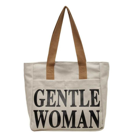 Sac à bandoulière en toile ECO – 33 x 41 x 12 cm Gris/Noir