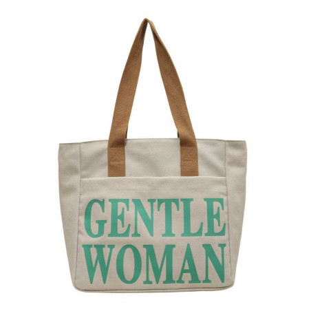 Canvas shoulder bag ECO – 33 x 41 x 12 cm Gray/Green
