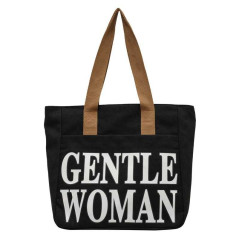 ECO canvas shoulder bag 33x41x12 Black/White | Smarty