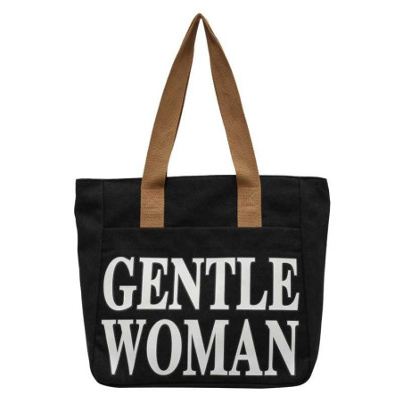 Canvas shoulder bag ECO – 33 x 41 x 12 cm Black/White