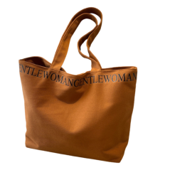 Brown canvas shoulder bag 33x41x12 | Smarty Paris