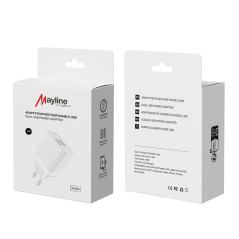 Adaptateur Secteur double USB 12W - Chargeur Rapide (Mayline) — Mayline · Smarty Paris 18e
