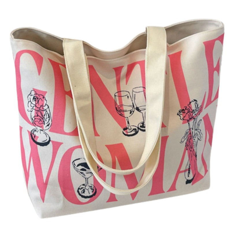Sac à bandoulière en toile ECO – 33 x 44 x 13 cm rose
