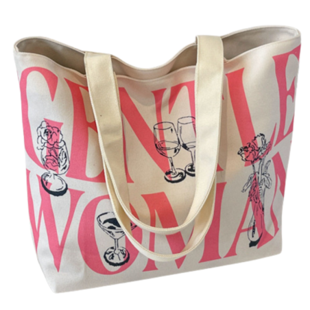 Pink canvas shoulder bag 33x44x13 | Smarty Paris