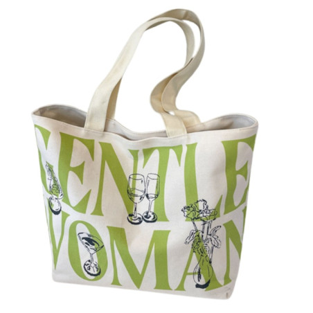 Sac à bandoulière en toile ECO – 33 x 44 x 13 cm vert clair