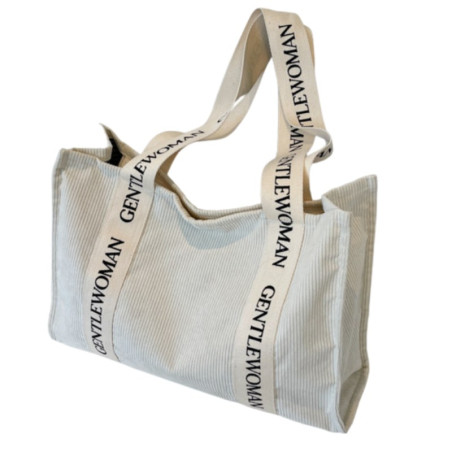 Sac fourre-tout blanc cassé 29x43x14 pour pièces