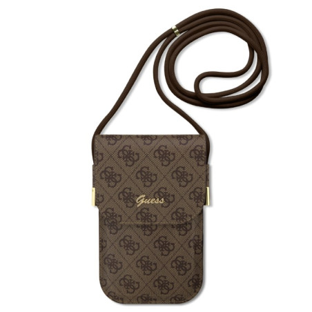 Pochette téléphone Guess 4G Cord Script Marron | Smarty