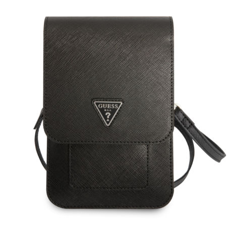 Pochette pour téléphone portable Saffiano Triangle Guess GUWBSATMBK – Noir