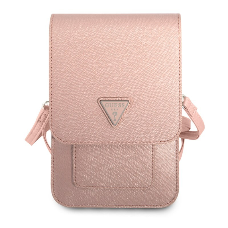 Pochette téléphone Guess Saffiano Triangle GUWBSATMPI – Rose Pochette téléphone Guess Saffiano Triangle GUWBSATMPI – Rose