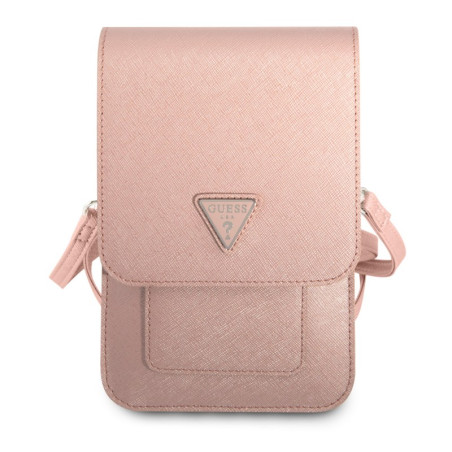 Pochette téléphone Guess Saffiano Triangle GUWBSATMPI – Rose