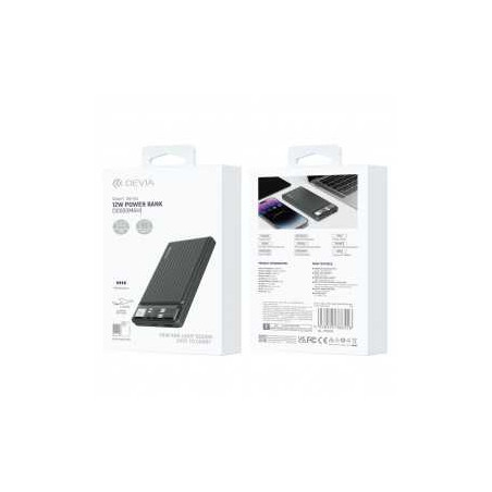 Power Bank 10000 mAh DEVIA Smart Series - 12W - Noir - Alimentation Re