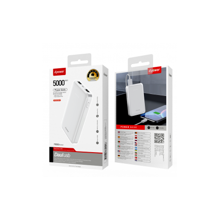 Power Bank 5000mAh - D-power P8582 - Blanc - Alimentation Ref A1489 |