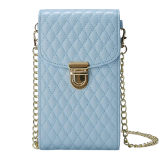 Blue phone bag with belt gold clasps | Smarty