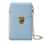 Phone bag ECO with belt – Blue, gold clasps