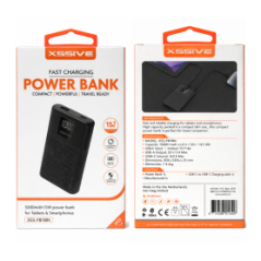 Power Bank 5000mAh 15W avec Câble USB-C XSSIVE XSS-PB18N - Noir - Alim