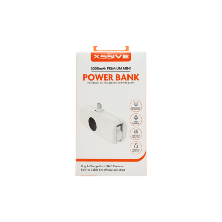Power Bank 5000mAh pour USB-C avec Câble pour iPhone et iPad 20W XSSIV