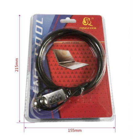 Laptop Lock ECO 4-Digit Combination – 1.8m Cable Black