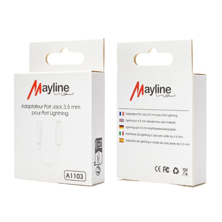 Adaptateur Lightning / Jack 3,5 mm (Mayline) — Mayline · Smarty Paris 18e