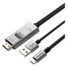 Adaptateur USB-C vers HDMI Mâle 2M+USB-A 1M XSSIVE - XSS-HD06 - Alimen