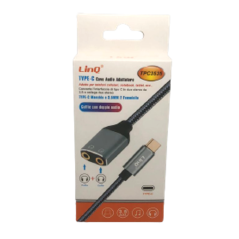 Adaptateur Audio USB-C Mâle / 2 Jack 3.5mm Femelle (Casque) Nylon Tressé LinQ TPC3535 — LinQ · Smarty Paris 18e
