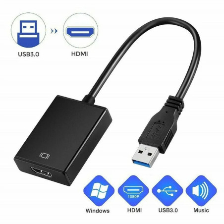 Adaptateur USB 3.0 vers HDMI Qualité HD - Noir — ECO · Smarty Paris 18e