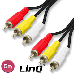 Câble Audio 3 RCA Mâles / 3 RCA Mâles Nylon Tressé 5m LinQ 3R50 — LinQ · Smarty Paris 18e
