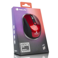 Souris Optique Sans Fils NGS Haze Red 2,4 GHZ Avec Nano Récepteur - 80